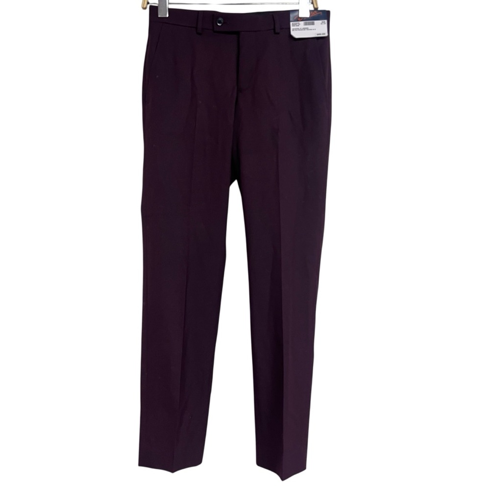 NWT Men's Egara Deep Purple‎ Hemmed Dress Pants 30X30